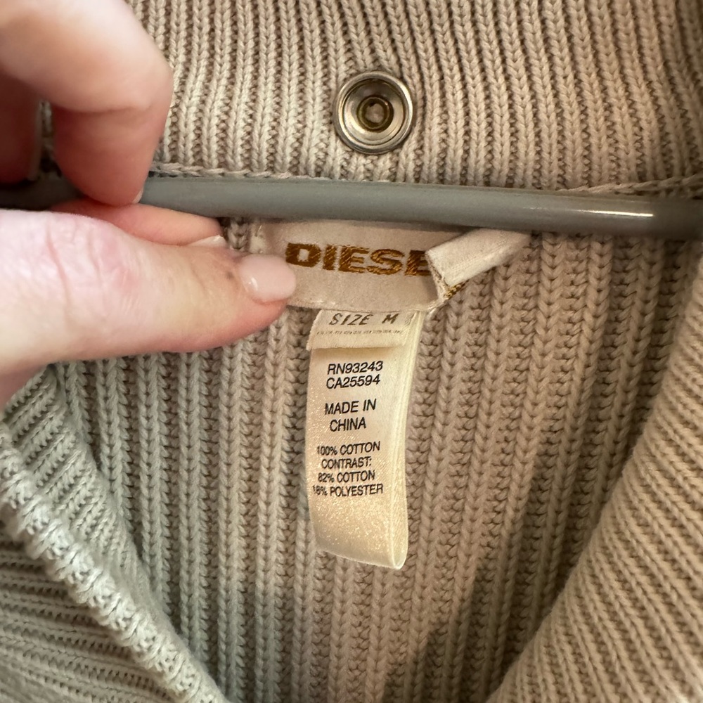 Diesel Cream Ribbed Knit Sweater - Picture 2 of 5